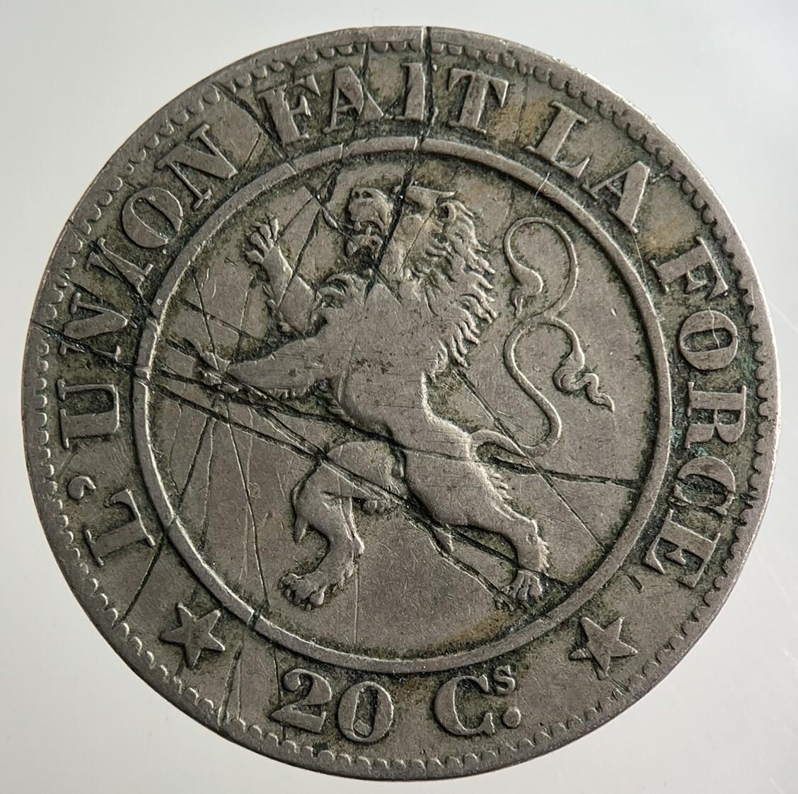 1861 Belgium 20 Centimes Coin | Collectable Grade