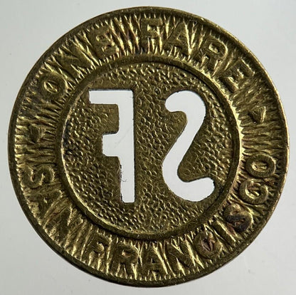 US USA San Francisco Railway Transport Fare Token Coin | Collectable Grade