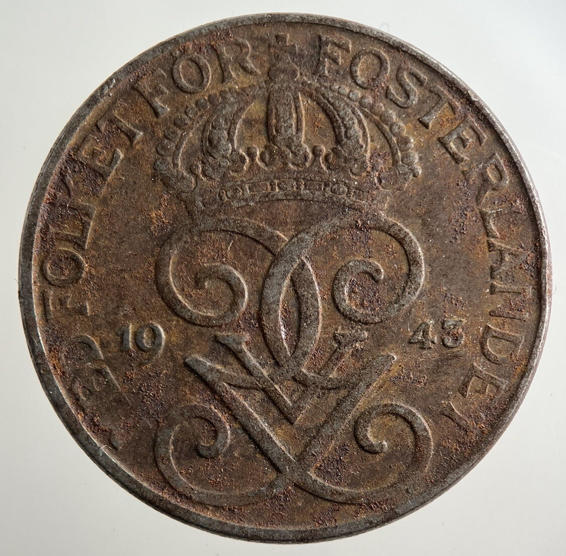1943 Sweden 5 Ore Coin | Fine Collectable Grade