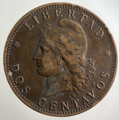 1895 Argentina 2 Centavos Coin | Fine Collectable Grade
