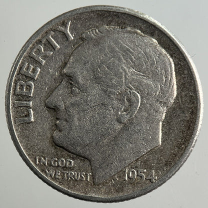 1954 US USA Roosevelt Dime Silver Coin | Collectable Grade