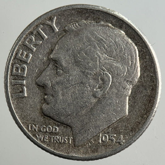 1954 US USA Roosevelt Dime Silver Coin | Collectable Grade