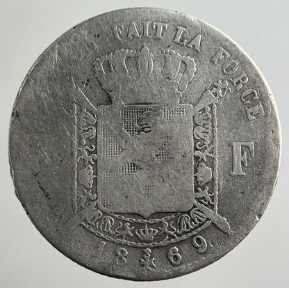1869 Belgium 1 Franc Silver Coin | Collectable Grade
