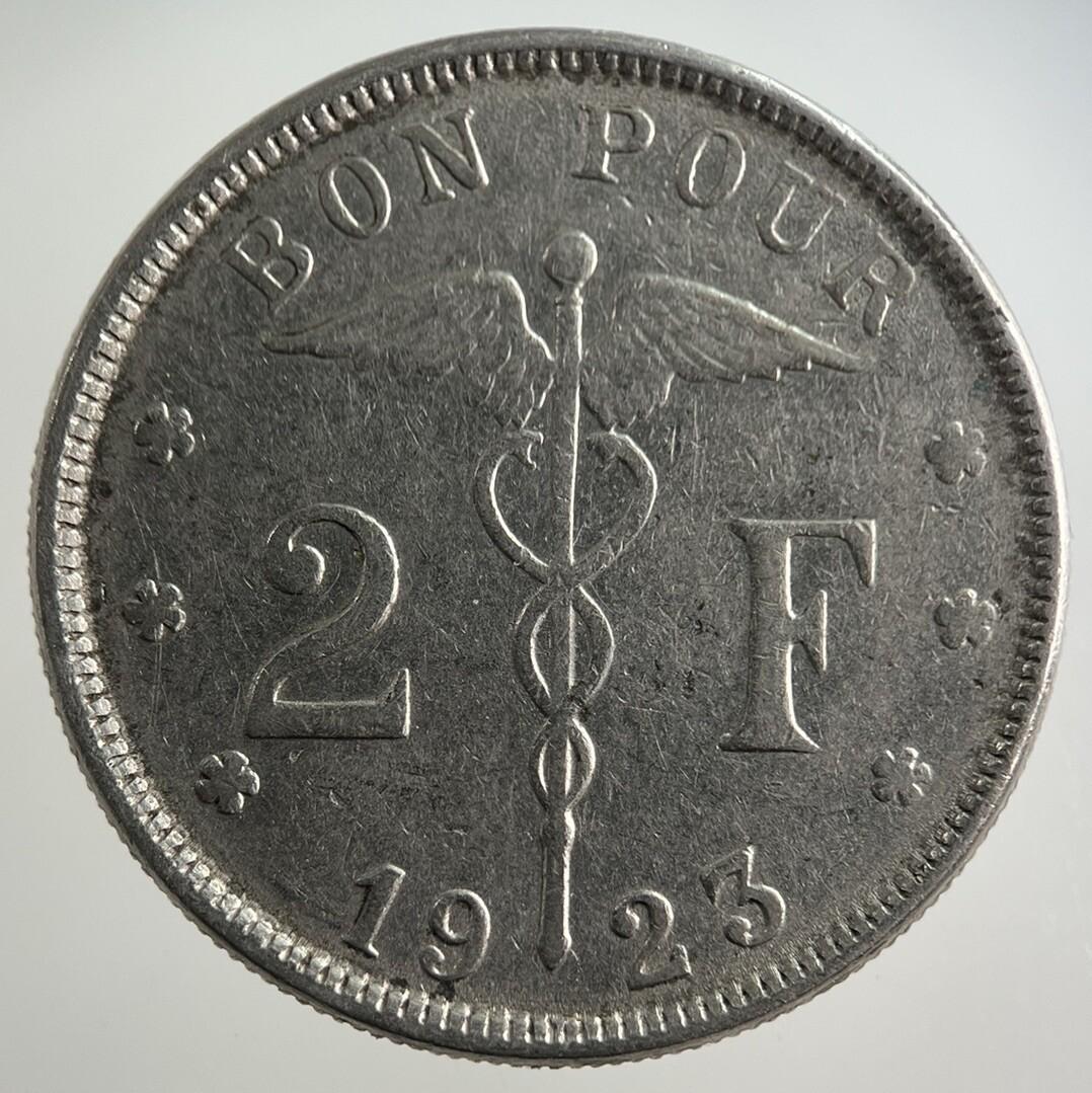 1923 Belgium 2 Francs Coin | Fine Collectable Grade