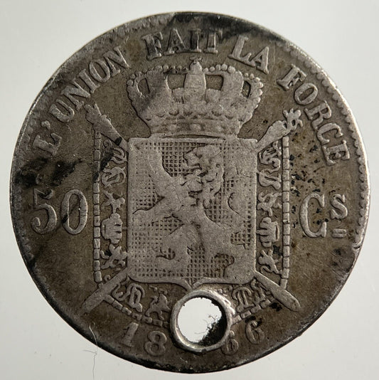 1866 Belgium 50 Centimes Silver Coin | Collectable Grade