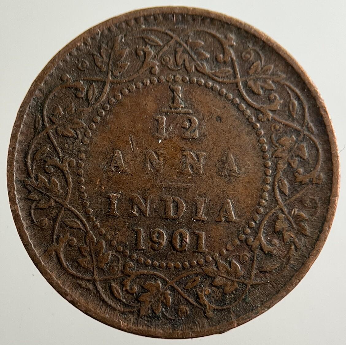 1901 India 1/12 Anna Coin | Fine Collectable Grade