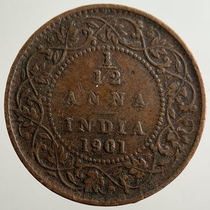 1901 India 1/12 Anna Coin | Fine Collectable Grade