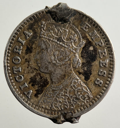 1889 India 2 Annas Silver Coin | Fine Collectable Grade