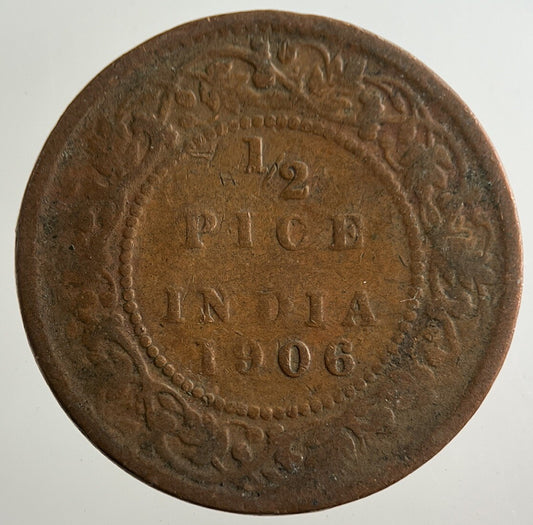 1906 India 1/2 Pice Coin | Collectable Grade