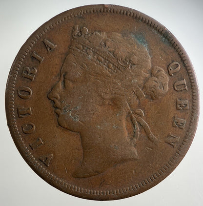 1875 Straits Settlements One Cent Coin | Fine Collectable Grade