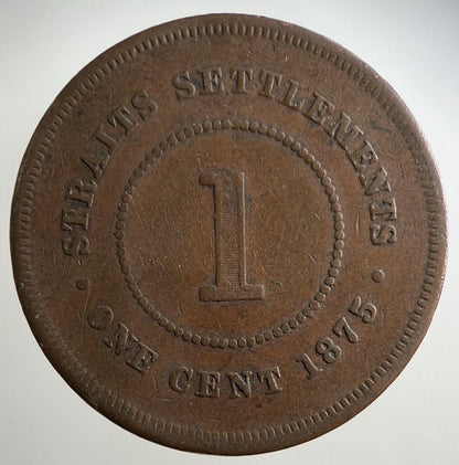 1875 Straits Settlements One Cent Coin | Fine Collectable Grade