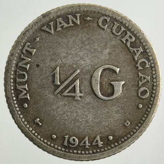 1944 Netherlands 1/4 Gulden Silver Coin | Fine Collectable Grade