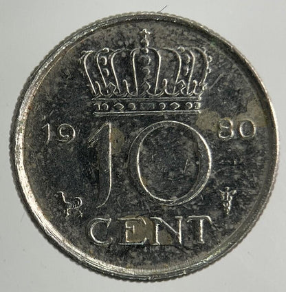 1980 Netherlands 10 Cents Coin | Fine Collectable Grade