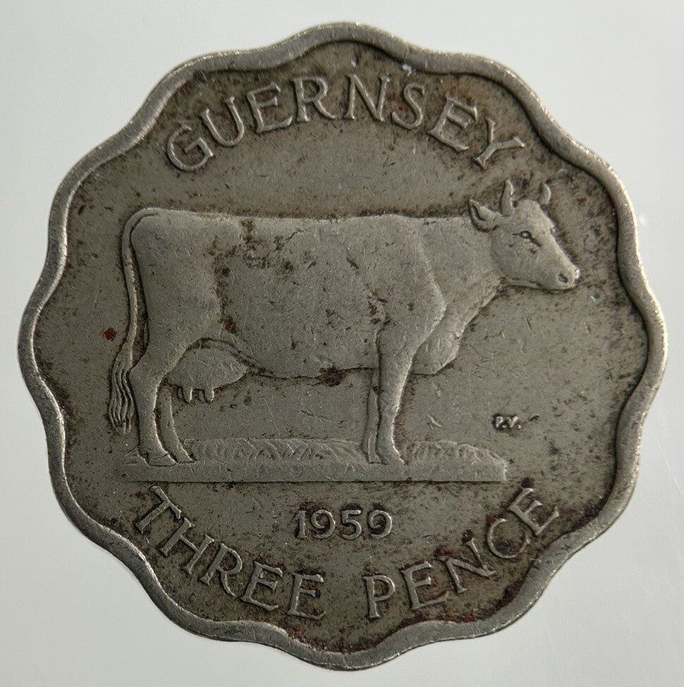 1959 Guernsey Three-Pence Coin | Fine Collectable Grade
