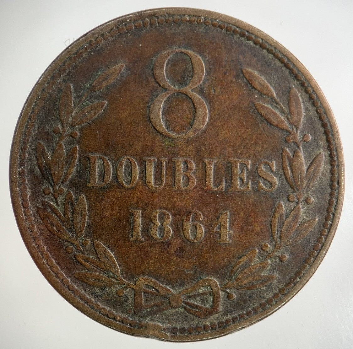 1864 Guernsey 8 Doubles Coin | Collectable Grade