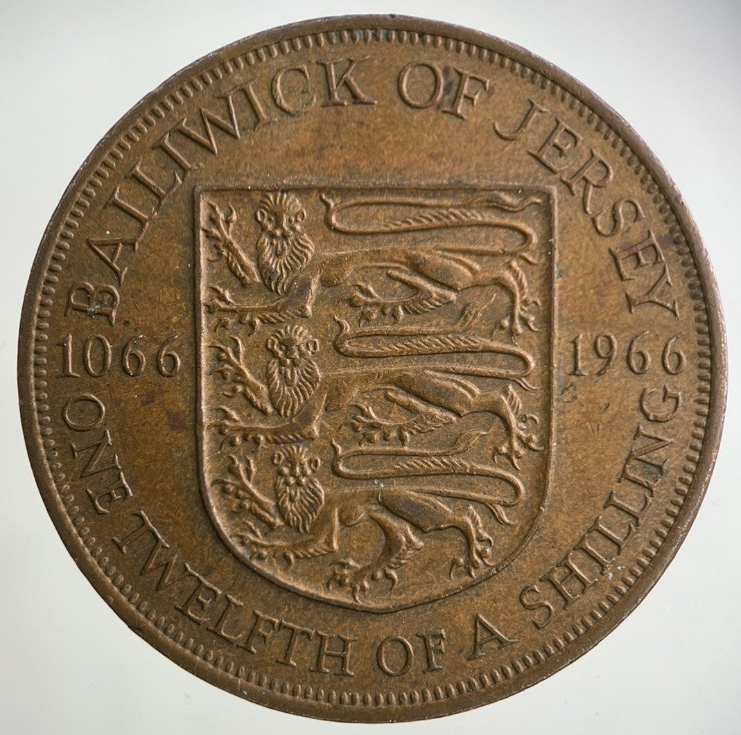 1966 Jersey 1/12 One Twelfth Of A Shilling Coin | Very High Grade