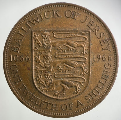 1966 Jersey 1/12 One Twelfth Of A Shilling Coin | Very High Grade