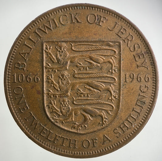 1966 Jersey 1/12 One Twelfth Of A Shilling Coin | Very High Grade