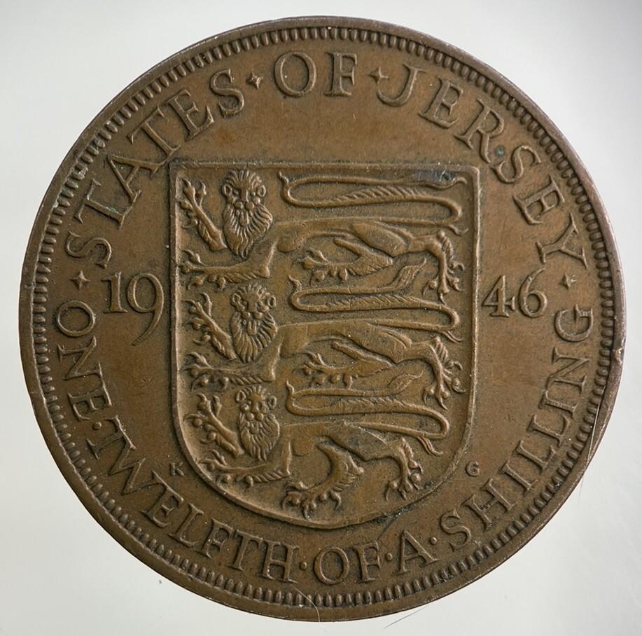 1946 Jersey 1/12 One Twelfth Of A Shilling Coin | Very High Grade