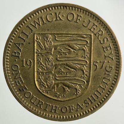 1957 Jersey 1/4 One Fourth Of A Shilling Coin | Very High Grade