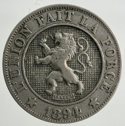 1894 Belgium 10 Centimes Coin | Fine Collectable Grade