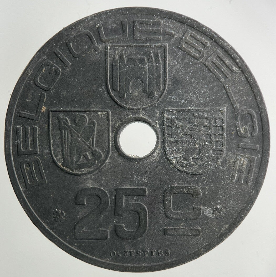 1943 Belgium 25 Centimes Coin | Fine Collectable Grade