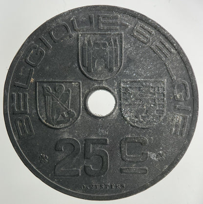 1943 Belgium 25 Centimes Coin | Fine Collectable Grade
