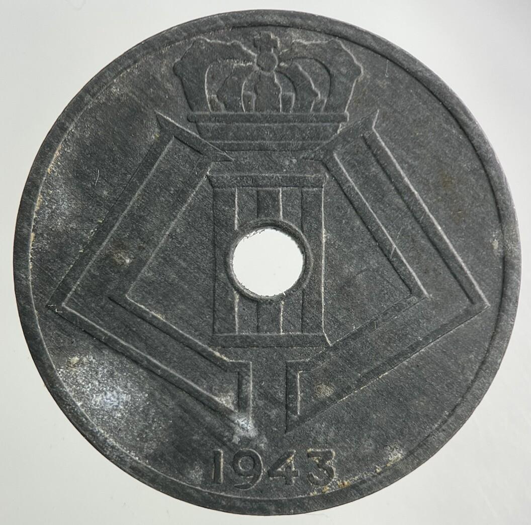 1943 Belgium 25 Centimes Coin | Fine Collectable Grade