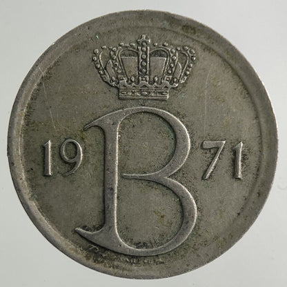 1971 Belgium 25 Cents Coin | Fine Collectable Grade