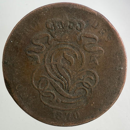 1870 Belgium 2 Centimes Coin | Collectable Grade