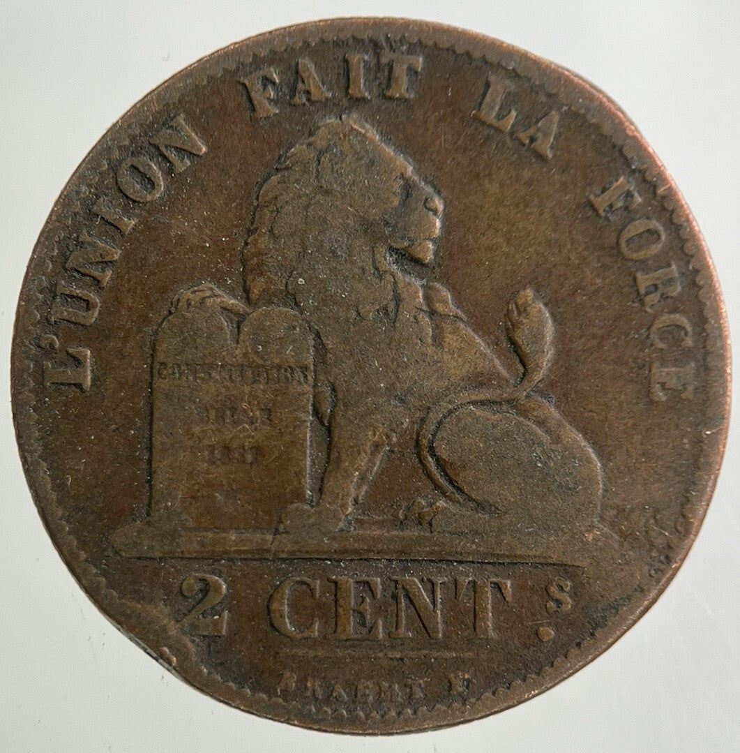 1876 Belgium 2 Centimes Coin | Collectable Grade