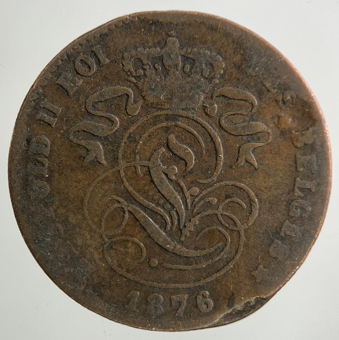 1876 Belgium 2 Centimes Coin | Collectable Grade