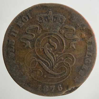 1876 Belgium 2 Centimes Coin | Collectable Grade