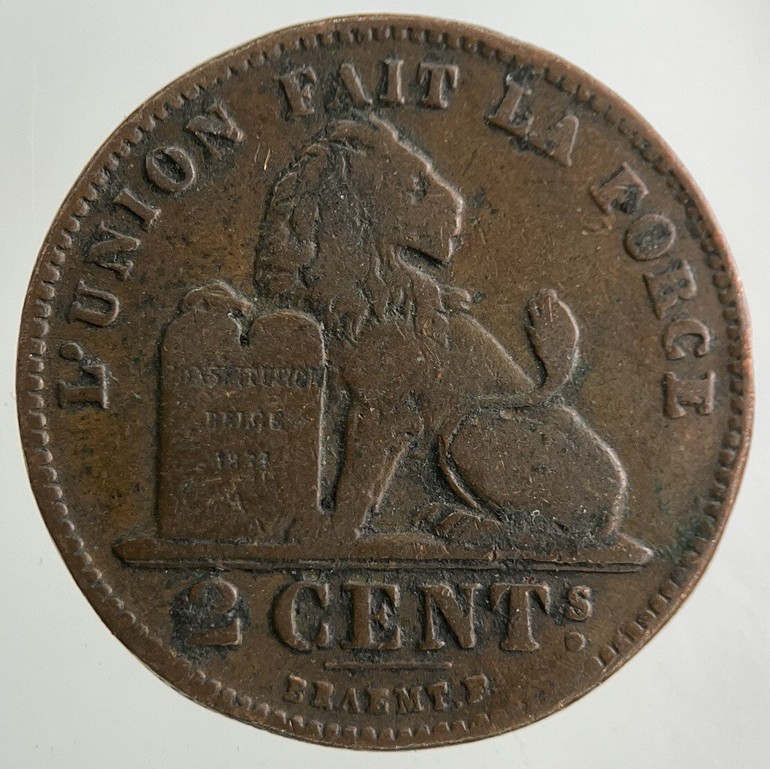 1902 Belgium 2 Centimes Coin | Fine Collectable Grade