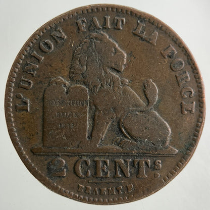 1902 Belgium 2 Centimes Coin | Fine Collectable Grade