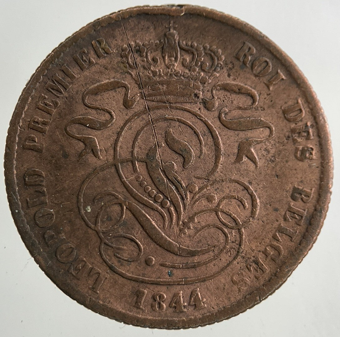 1844 Belgium 2 Centimes Coin | Fine Collectable Grade