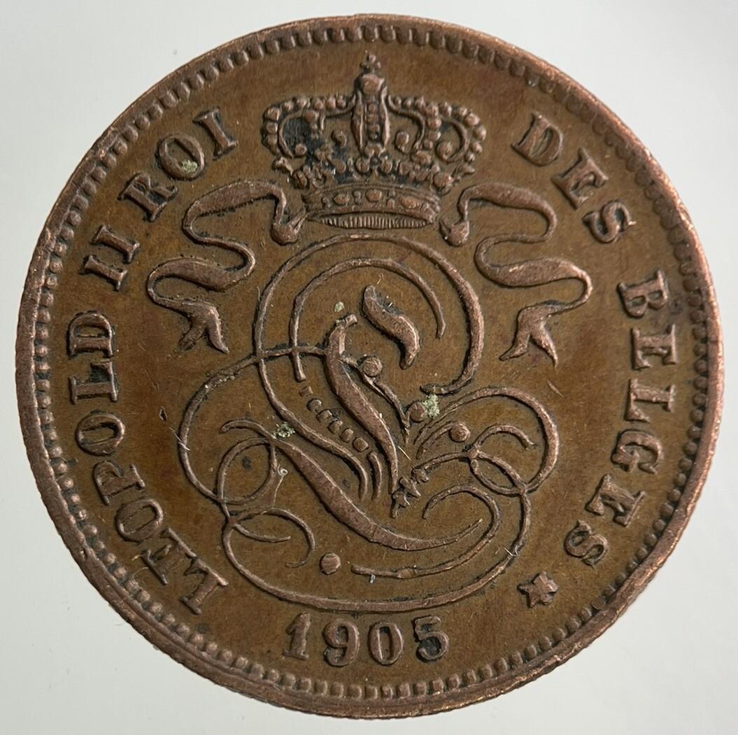 1905 Belgium 2 Centimes Coin | Very High Grade