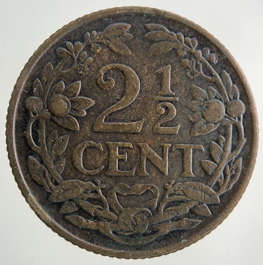 1929 Netherlands 2 1/2 Cents Coin | Fine Collectable Grade