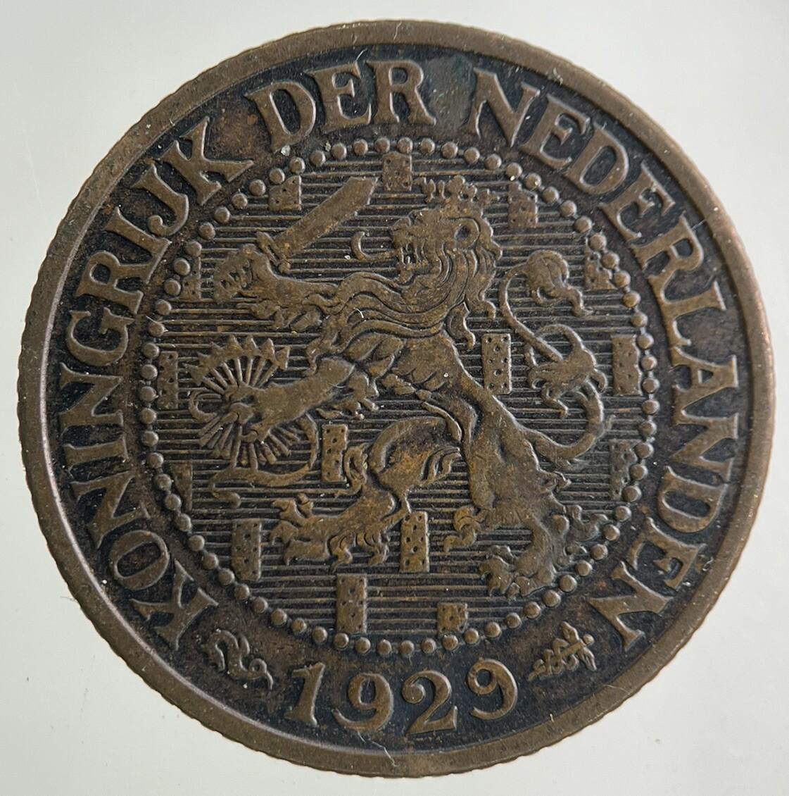 1929 Netherlands 2 1/2 Cents Coin | Fine Collectable Grade