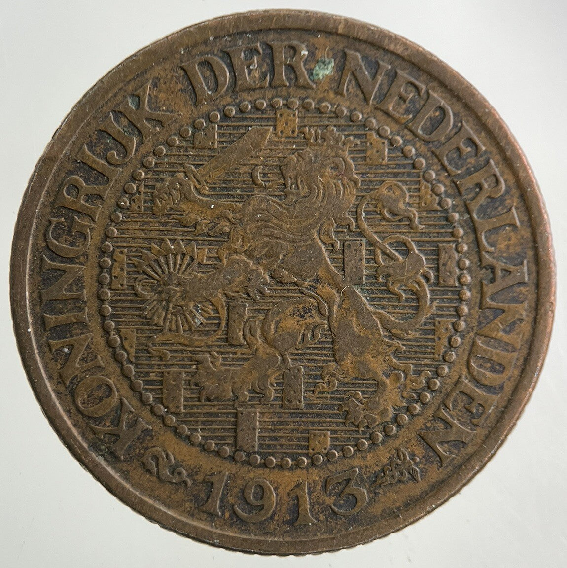 1913 Netherlands 2 1/2 Cents Coin | Fine Collectable Grade