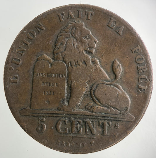1850 Belgium 5 Centimes Coin | Fine Collectable Grade