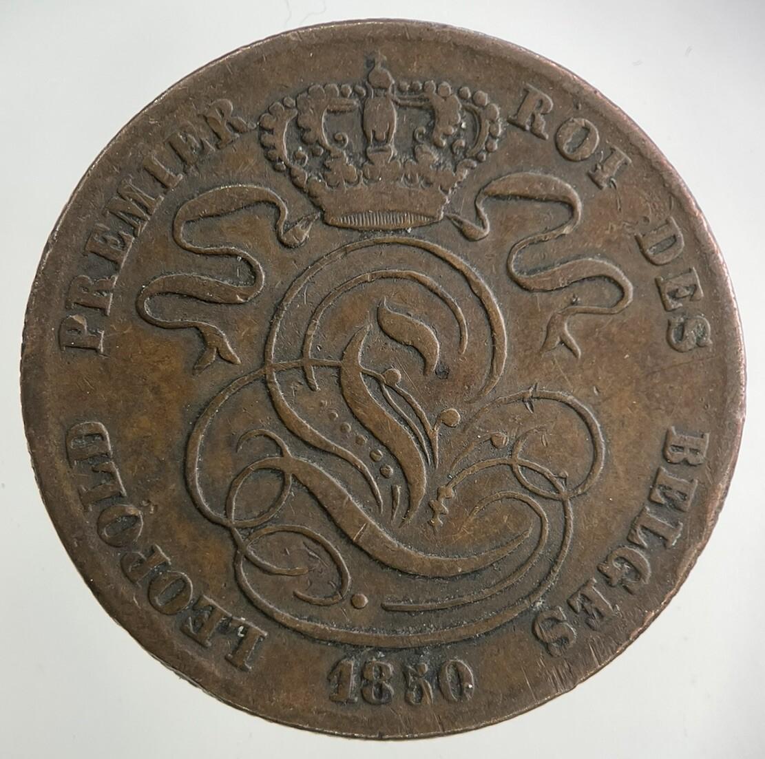 1850 Belgium 5 Centimes Coin | Fine Collectable Grade