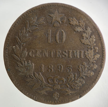 1893 Italy 10 Centesimi Coin | Collectable Grade