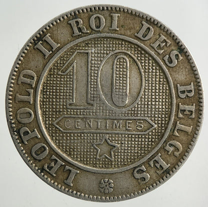 1894 Belgium 10 Centesimi Coin | Fine Collectable Grade