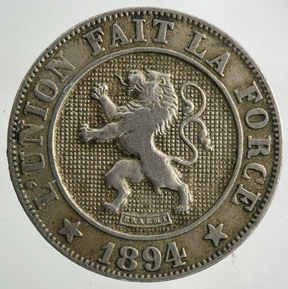 1894 Belgium 10 Centesimi Coin | Fine Collectable Grade