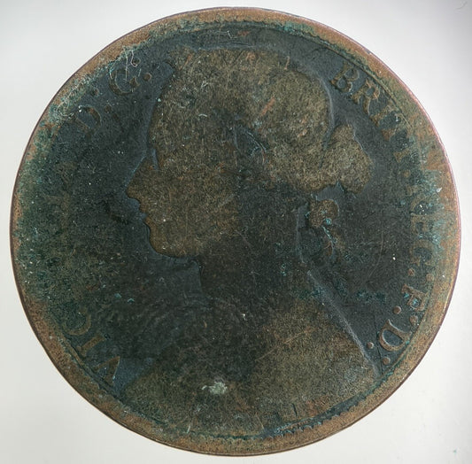 1878 Victoria One Penny Coin | Fair Grade
