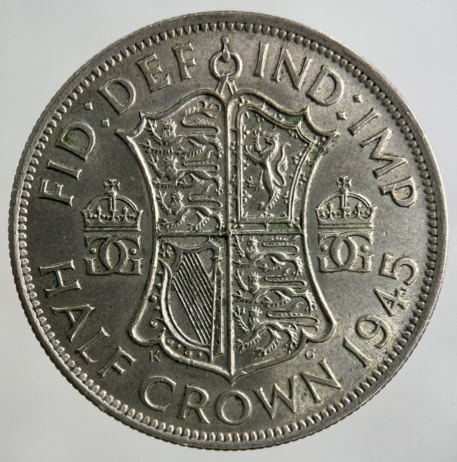 1945 George VI Half-Crown Silver Coin | Very High Grade