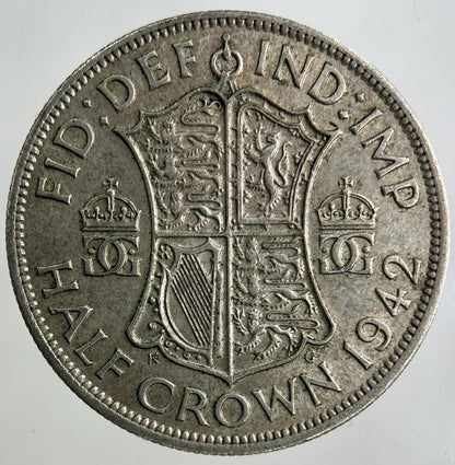 1942 George VI Half-Crown Silver Coin | Fine Collectable Grade