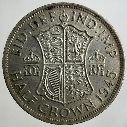 1945 George VI Half-Crown Silver Coin | Very High Grade