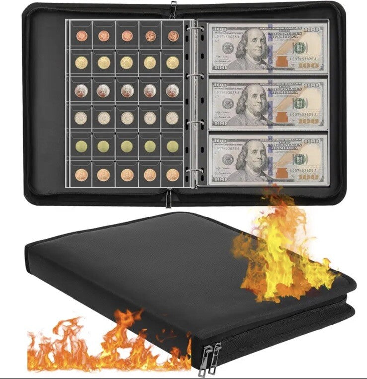 Coin & Banknote Collection Book Holder Album Fireproof & Waterproof - 300 Slots